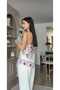 Adjustable Strap Shawl Patterned Blouse - 4