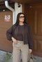 Linda Twill Fabric Zipper Jacket Brown - 2