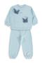 Butterfly Embroidered Tracksuit Set for 2-5 Years Old - Blue