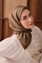 Twill Silk Scarf Vega Green Brown - 2