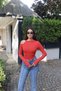 Diver Fabric Shoulder Buckle Blouse Red