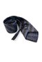 Beige Blue Herringbone Pattern Classic Tie with Handkerchief Kk14158 - 6