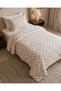 Cream 2-Piece Floral Velvet Quilt (Twin Size) - 3