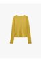 Shirred Asymmetrical Wool Blend Blouse Long Sleeve Crew Neck Slim Fit - 6