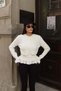 Lace-Up Elastic Knitwear Cardigan White - 3