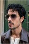 Damla Unisex Gold Framed Ultra Light Black Sunglasses with Uv400 Filter - 4