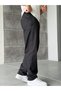 Denim Gabardine Fabric Baggy Trousers W Dark Anthracite - 3