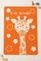 Cotton Cute Giraffe Patterned Orange Soft Baby Blanket