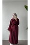 Fleur Kaşe Kaban - Bordo - 5