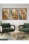 Textured Appearance Soft Color Flower 3 Piece Wooden Framed Painting Act - 3