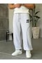 Contrast stitch detailed elastic leg sweatpants graymelange t