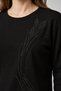 Winter Clover Leaf Patterned Stoned Slit Lycra Women's Mother Combed Cotton Blouse - 3