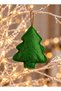 Set of 6 Handmade Christmas Tree Ornaments - Fabric Star, Pine Tree, and Bow Details. - 4