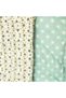 Green White Color Floral Print Baby Dohar - 6