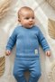 Baby and Child Sky Blue Cotton Ribbed Set - Soft Textured Two-Piece Set with Shoulder Snaps