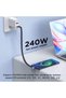 كابل USB-C بزاوية قائمة، كابل USB إلى USB-C، يدعم USB4 بسرعة 40 جيجابت في الثانية وشحن سريع PD بقوة 100 واط، 90 درجة °   شركة فلات ديزاين - 6