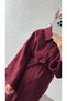Fleur Kaşe Kaban - Bordo - 4