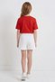 Girl Child 4-9 Years Old Gabardine Short Skirt White - 3