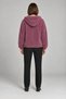 Women's Plum Oversize Hooded Plush Sweatshirt with Pockets - 5