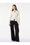 Slim Fit Long Sleeve Gathered Collar Satin Shirt