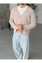 Soft Textured V-Neck Knitwear Cardigan t Minkmelange - 2