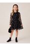 Girl's Three-Dimensional Floral Appliqué Glitter Tulle Evening Dress