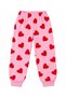 Girl's Cotton Cotton-Padded Pink Patterned Eye Patched Long Sleeve Winter Pajama Set - 6