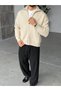 Double Zippered Knitwear Cardigan Cream - 3