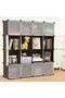 16 Cube Storage Cupboard Cabinet Wardrobe (BLACK) - 2