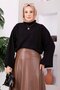Wide Sleeve Short Crop Knit Sweater Black