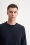 Men's Crew Neck Thessaloniki Knit Slim Fit Sweatshirt Navy Blue - 3