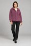 Women's Plum Oversize Hooded Plush Sweatshirt with Pockets - 3