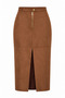 Modern Women's Suede Skirt |   Stylish Design with Front Slit Detail |   Elegant and Feminine Appearance |   Daily and Special Day Combinations |   Blouses, Shirts, and Knitwear That Match |   Modern City Style |   Stylish Women's Underwear Model - 4