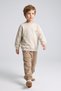 Boy's 4-9 Years Old Cotton Basic Tracksuit Set Beige - 2