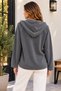 Timeless Comfort in Style - Women's Asymmetrical Hooded Button Detail Pocket Long Sleeve Waffle Blouse - 4