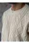 Crop Cut Knitted Patterned Knitwear Cream - 2