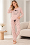 Women's Micro Thin Fleece Cat Printed Patterned Long Sleeve Winter Pajama Set 30292-B - 2