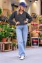 Women's Oversize V-Neck Long Sleeve Casual Knitwear Anthracite Sweater - 2