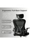 Black Mesh Office Chair, Height Adjustable Ergonomic Desk Chair, 360° Swivel Computer Chair with Headrest for Home Office - 2