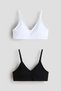 2-pack padded crop tops - 2