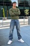 Men's Long Sleeve Casual Green Sweater - 6