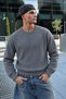 Men's Long Sleeve Casual Anthracite Sweater