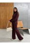 Turtleneck Oversize Knitwear Set with Elastic Waist and Wide-Legged Pants Two-Piece Set - 2