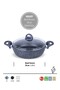 Galaxy Granite Flat Pot |   Non-Stick |   Durable Granite Coating I 30cm Gray I - 2