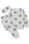 Boys' Cotton Hooded Gray Football Patterned Long Sleeve Winter Pajama Set - 2