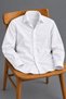 Men's Classic Collar Long Sleeve Buttoned Slim Fit White Shirt - 5