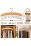 Wooden Multi-Hanger Organizer 40 cm – Scarf, Shawl, Belt and Tie Organizer Hanger with Metal Hooks