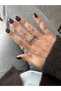 Gold 3 Row Stone Ring - 4