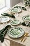 Old Town Green 6-Person 25 cm Special Design Premium Porcelain Serving Plate with Green Floral Pattern - 5