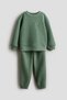 2-piece embroidered waffled set - 2